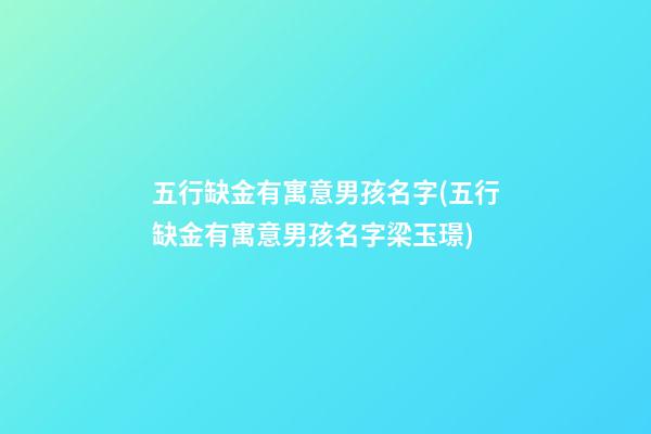 五行缺金有寓意男孩名字(五行缺金有寓意男孩名字梁玉璟)