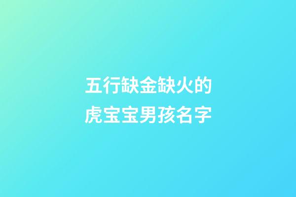 五行缺金缺火的虎宝宝男孩名字(五行缺金缺火的男孩名字大全)-第1张-男孩起名-玄机派