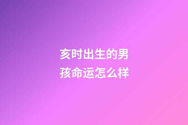 亥时出生的男孩命运怎么样