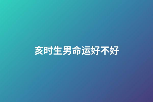 亥时生男命运好不好(命好的孩子多生在这几个时辰，有了他们等于有了财库)