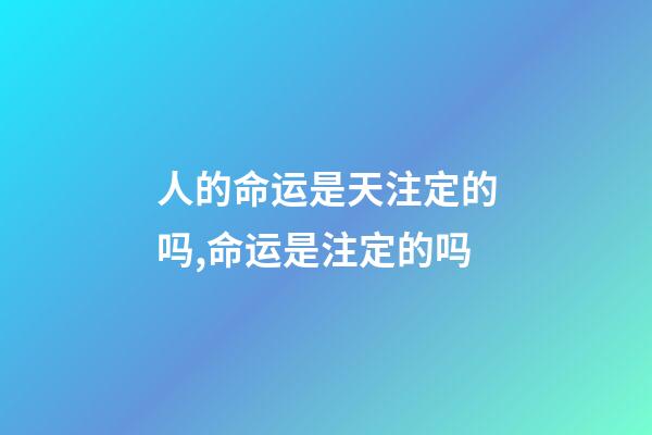 人的命运是天注定的吗,命运是注定的吗-第1张-观点-玄机派