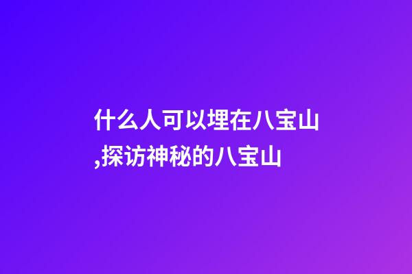 什么人可以埋在八宝山,探访神秘的八宝山-第1张-观点-玄机派