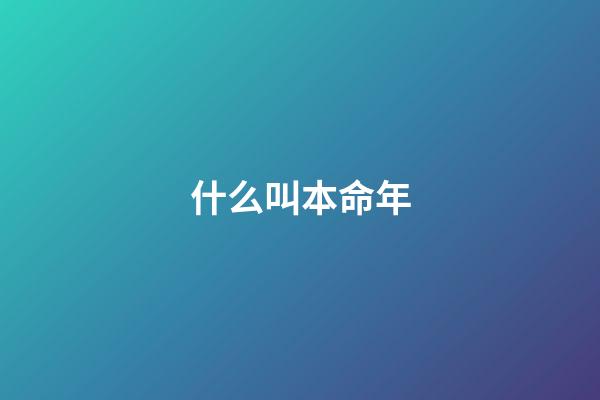 什么叫本命年