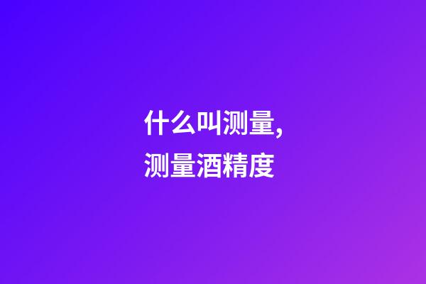 什么叫测量,测量酒精度-第1张-观点-玄机派