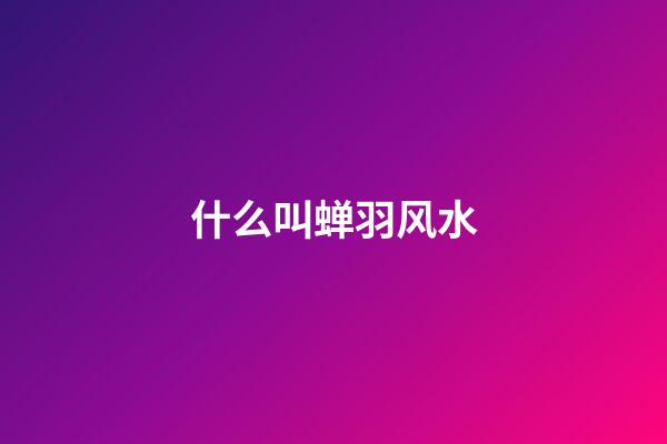 什么叫蝉羽风水