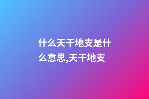 什么天干地支是什么意思,天干地支-第1张-观点-玄机派
