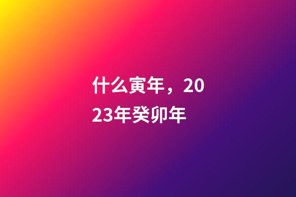 什么寅年，2023年癸卯年-第1张-观点-玄机派