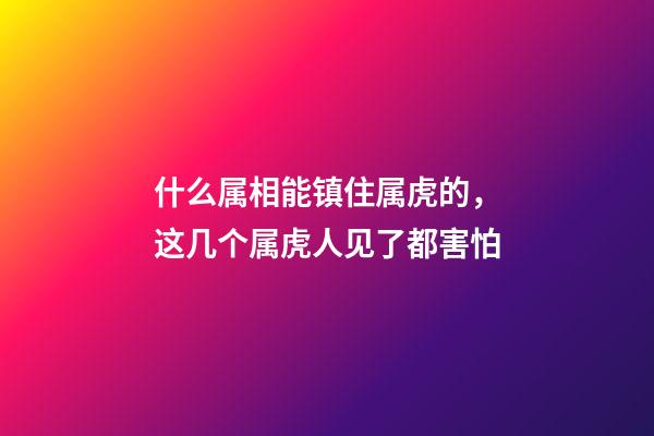 什么属相能镇住属虎的，这几个属虎人见了都害怕