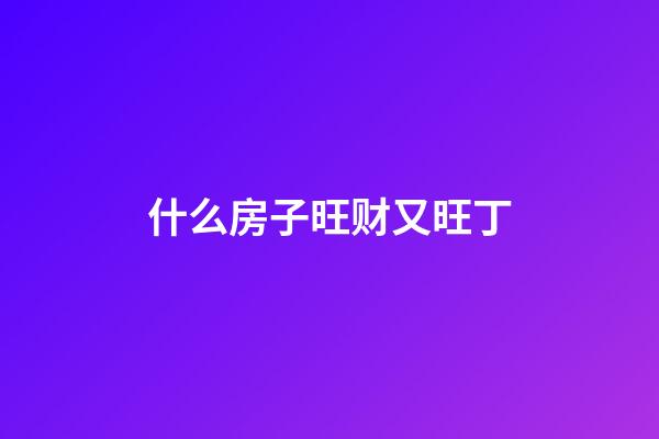 什么房子旺财又旺丁