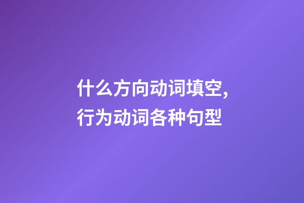 什么方向动词填空,行为动词各种句型(一)-第1张-观点-玄机派