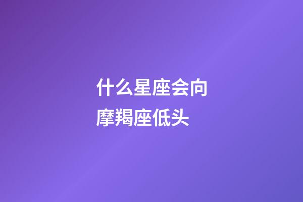 什么星座会向摩羯座低头-第1张-星座运势-玄机派