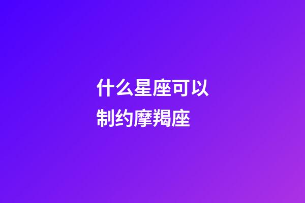 什么星座可以制约摩羯座-第1张-星座运势-玄机派
