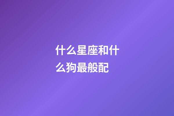 什么星座和什么狗最般配-第1张-星座运势-玄机派