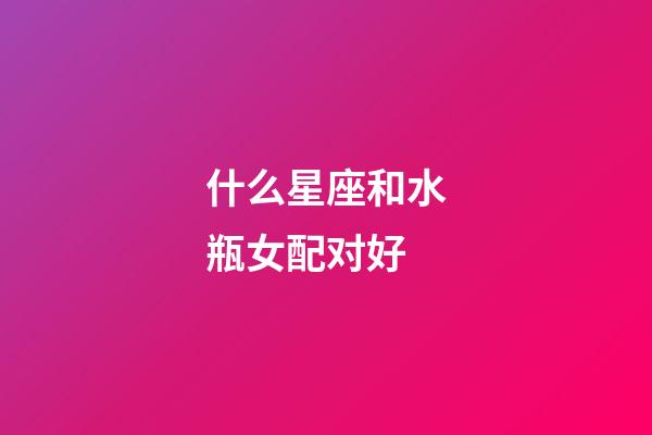 什么星座和水瓶女配对好-第1张-星座运势-玄机派