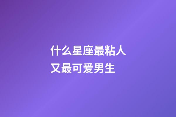 什么星座最粘人又最可爱男生-第1张-星座运势-玄机派