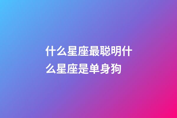 什么星座最聪明什么星座是单身狗-第1张-星座运势-玄机派