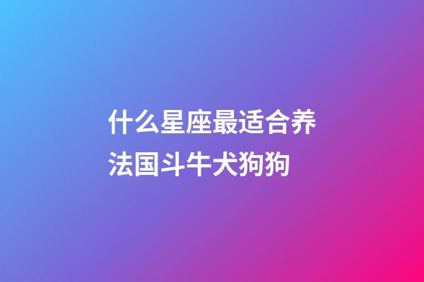 什么星座最适合养法国斗牛犬狗狗-第1张-星座运势-玄机派