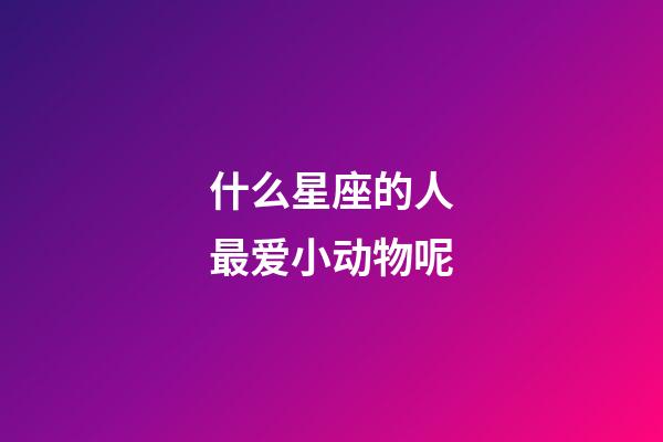 什么星座的人最爱小动物呢-第1张-星座运势-玄机派