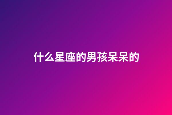 什么星座的男孩呆呆的-第1张-星座运势-玄机派