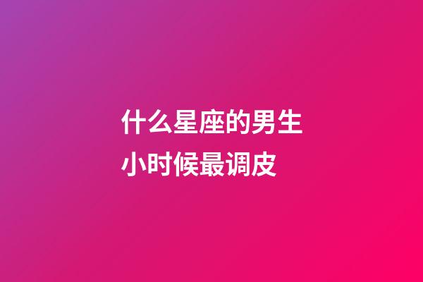 什么星座的男生小时候最调皮