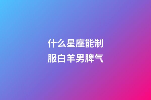 什么星座能制服白羊男脾气-第1张-星座运势-玄机派