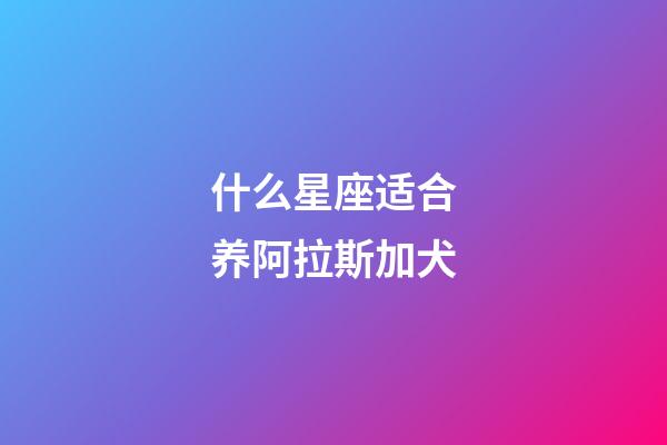 什么星座适合养阿拉斯加犬-第1张-星座运势-玄机派