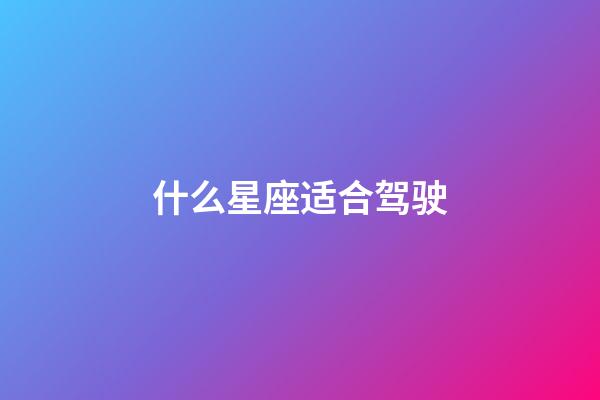 什么星座适合驾驶-第1张-星座运势-玄机派