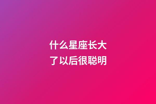 什么星座长大了以后很聪明-第1张-星座运势-玄机派