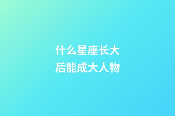 什么星座长大后能成大人物-第1张-星座运势-玄机派