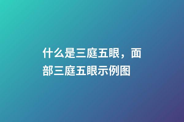 什么是三庭五眼，面部三庭五眼示例图