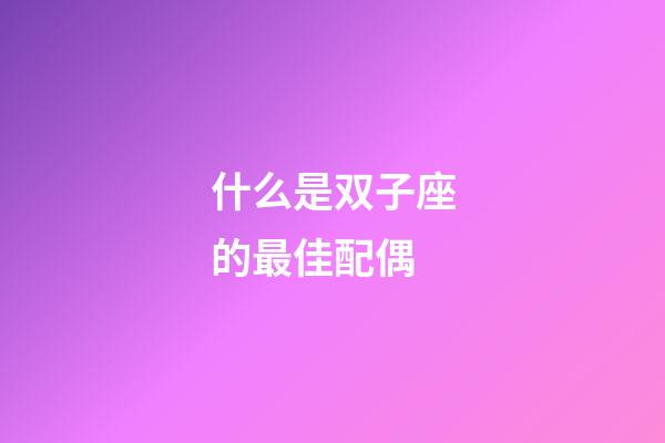 什么是双子座的最佳配偶-第1张-星座运势-玄机派