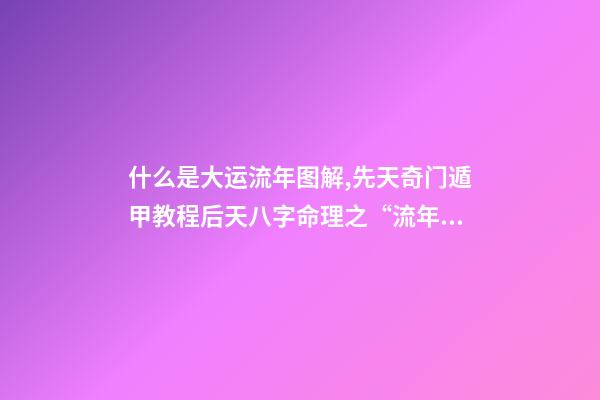 什么是大运流年图解,先天奇门遁甲教程后天八字命理之“流年”、“大运”谬误-第1张-观点-玄机派