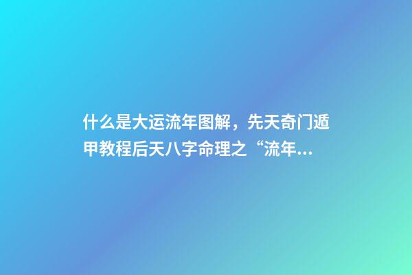什么是大运流年图解，先天奇门遁甲教程后天八字命理之“流年”、“大运”谬误-第1张-观点-玄机派