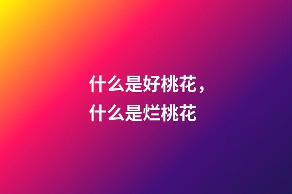 什么是好桃花，什么是烂桃花