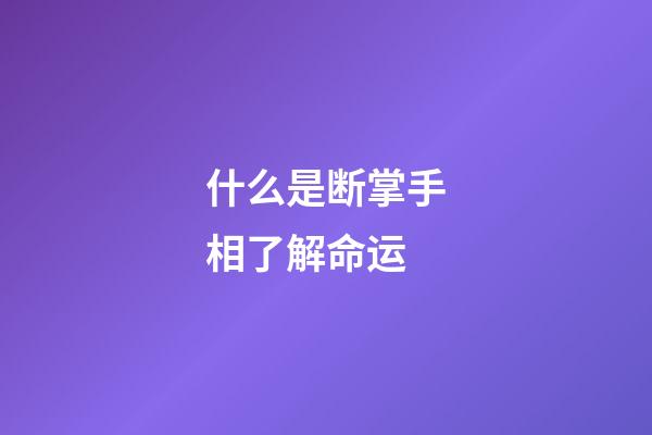 什么是断掌手相了解命运
