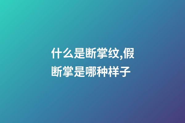 什么是断掌纹,假断掌是哪种样子-第1张-观点-玄机派