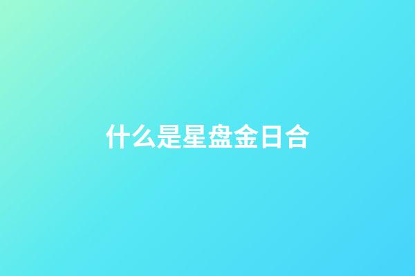什么是星盘金日合-第1张-星座运势-玄机派