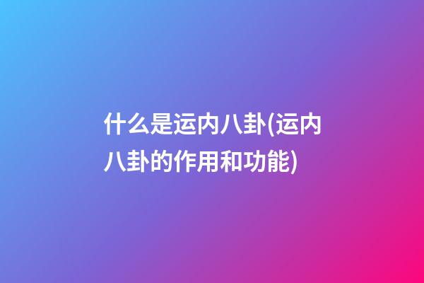 什么是运内八卦(运内八卦的作用和功能)