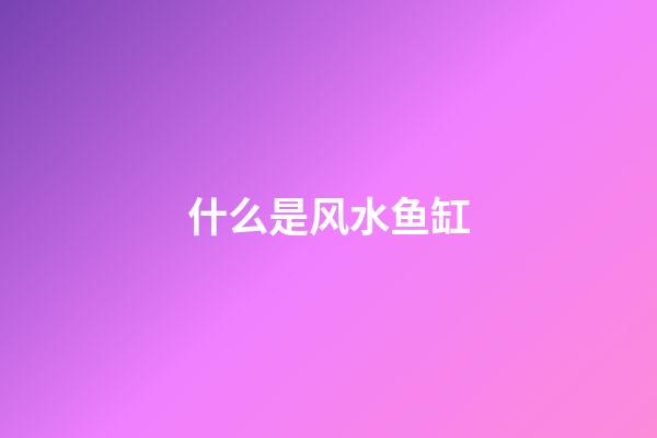 什么是风水鱼缸