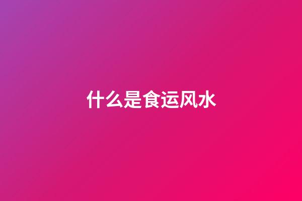 什么是食运风水