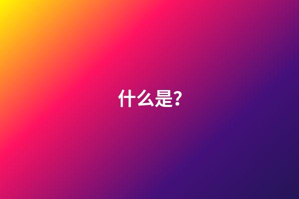 什么是？