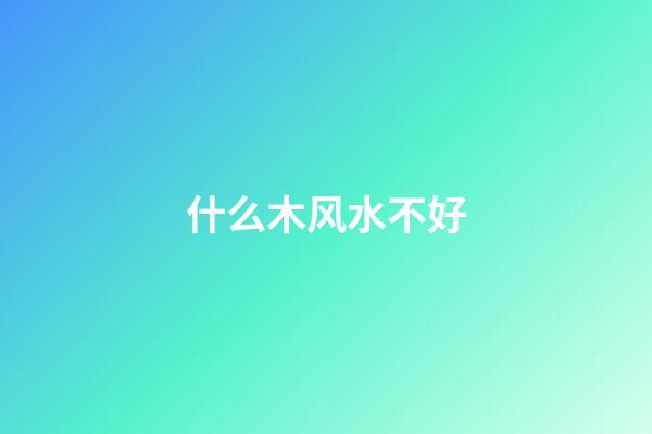 什么木风水不好