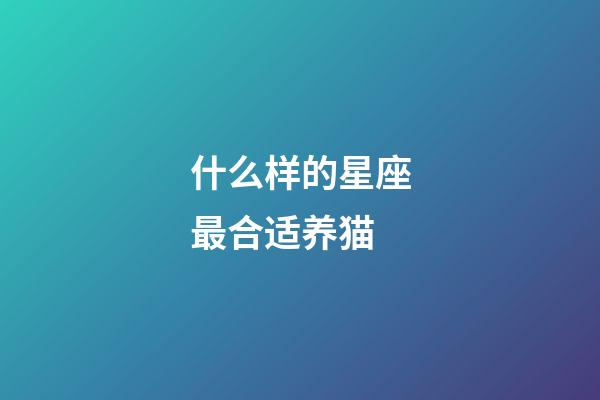 什么样的星座最合适养猫-第1张-星座运势-玄机派