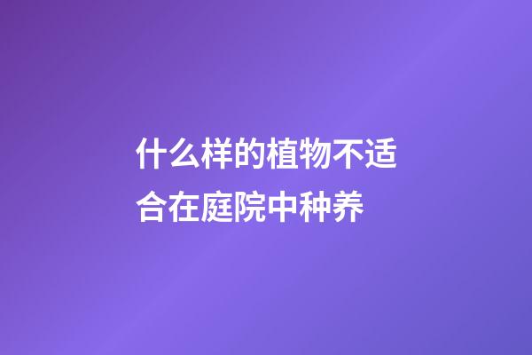 什么样的植物不适合在庭院中种养