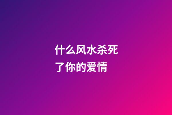 什么风水杀死了你的爱情