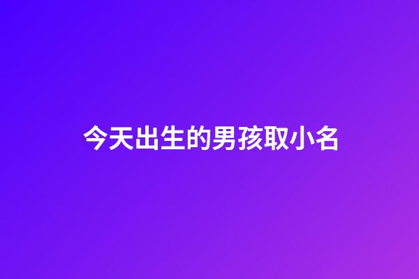 今天出生的男孩取小名(今天出生的男宝宝取小名)-第1张-男孩起名-玄机派