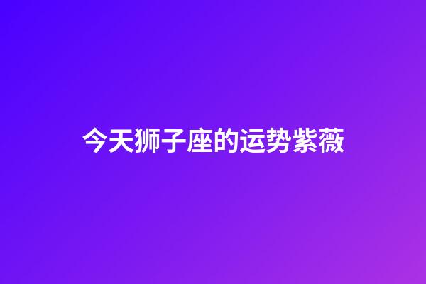 今天狮子座的运势紫薇-第1张-星座运势-玄机派