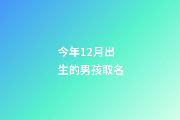 今年12月出生的男孩取名(今年12月出生的男孩取名大全)-第1张-男孩起名-玄机派