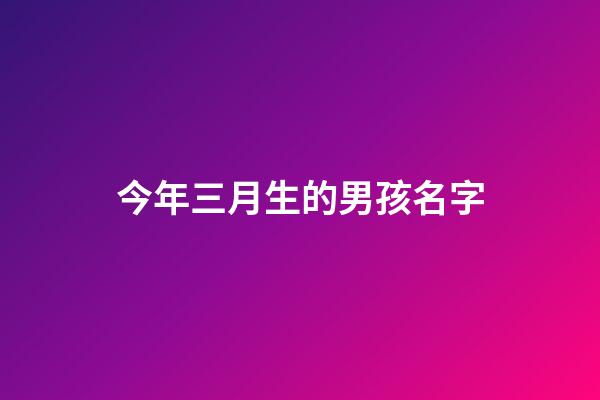 今年三月生的男孩名字(今年三月生的男孩名字怎么取)-第1张-男孩起名-玄机派