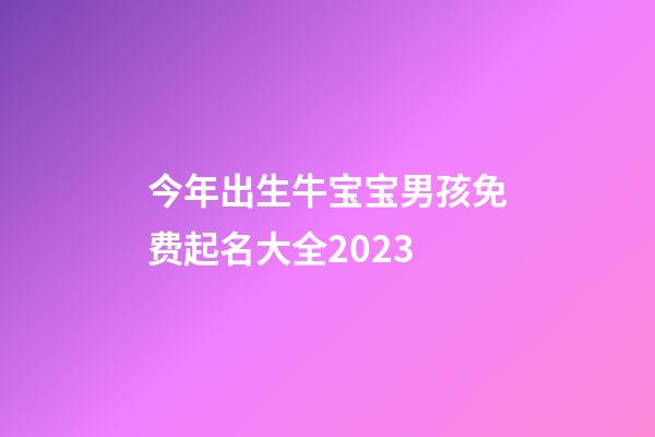 今年出生牛宝宝男孩免费起名大全2023